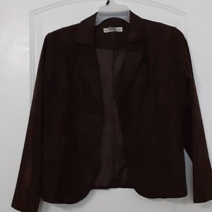 Dark brown fake suede blazer